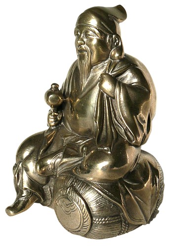 Дайкоку, один из Семи Богов Удачи, металлическая фигура, Япония, 1920-е гг