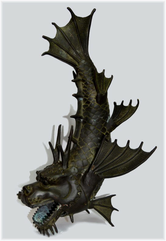 японская бронзовая статуэтка-оберег в виде Большого Морского Дракона, эпоха Эдо