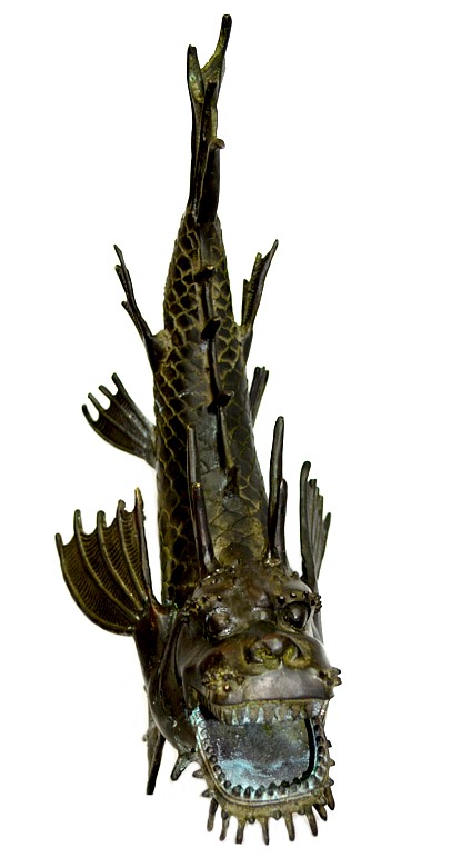  Морской Дракон, японская бронзовая фигура, конец эпохи Эдо