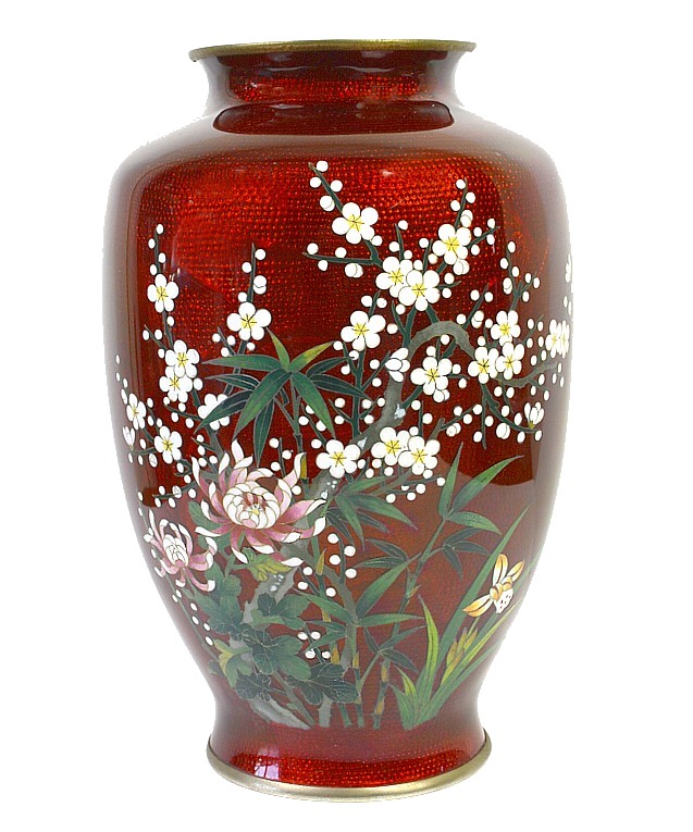 японская ваза клуазоне (перегородчатая эмаль), 1920-30-е гг.
