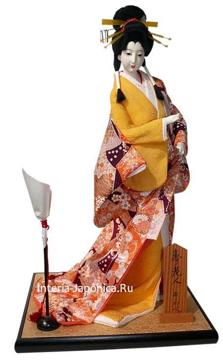 японская традиционная интерьерная кукла Придворная Дама со светильником