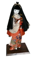 японская антикварная кукла Девочка с кодайко