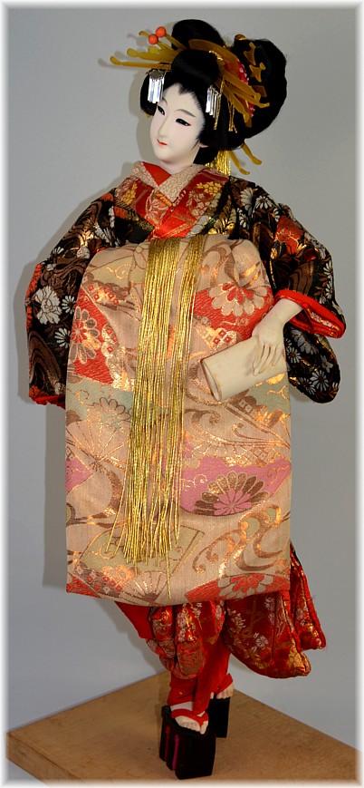 японская интерьерная старинная кукла  ОЙРАН, 1920-е гг.