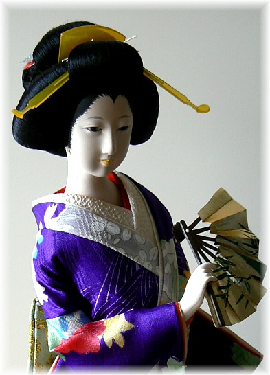 старинная японская кукла ДАМА с веером, 1950-е гг.