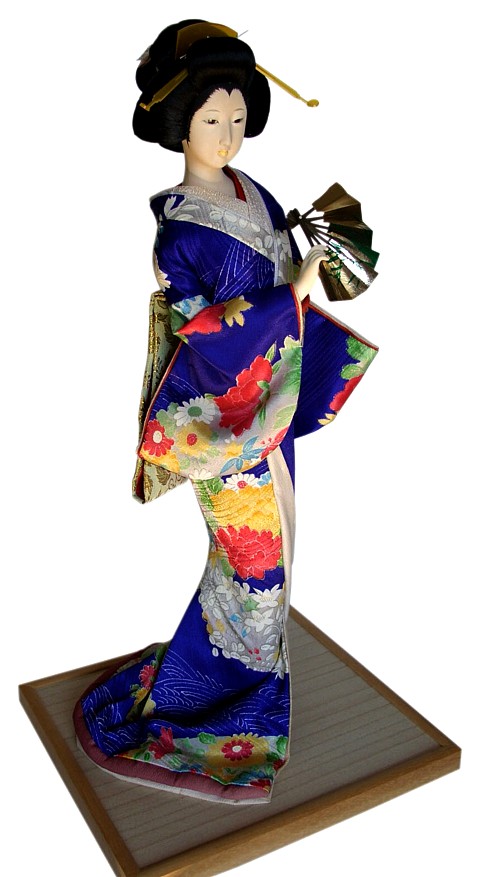 японская традиционная интерьерная кукла в кимоно, 1950-е гг.