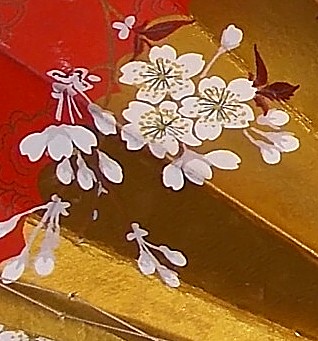 деталь рисунка на японском веере для танца