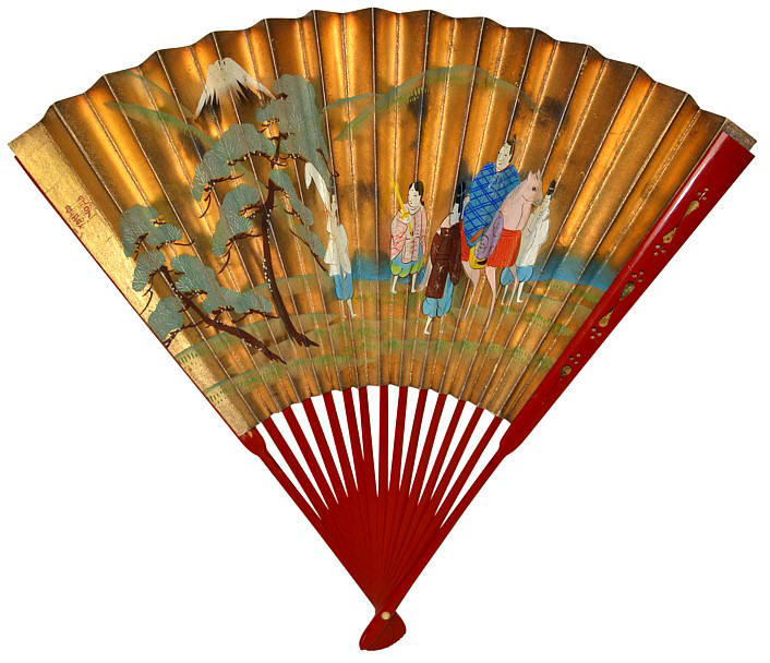 японский антикварный веер для представления театра КАБУКИ, 1920-е гг.