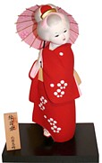девочка с зоником, японская статуэтка из керамики
