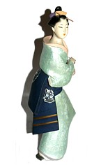девушка со светильником, старинная статуэтка, Япония, 1930-е гг.