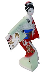 танцовщица с  веером, статуэтка, Япония, 1980-е гг.