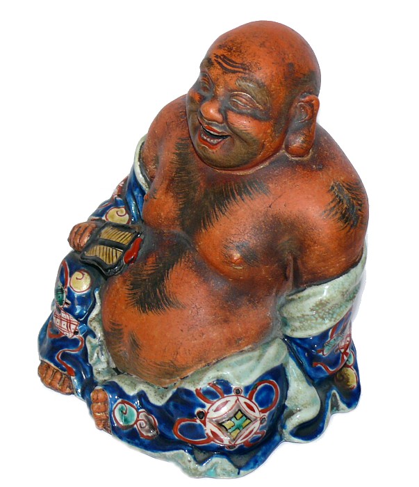 Смеющийся Хотэй, один из Семи Богов Счастья, японская фарфоровая статуэтка эпохи Эдо