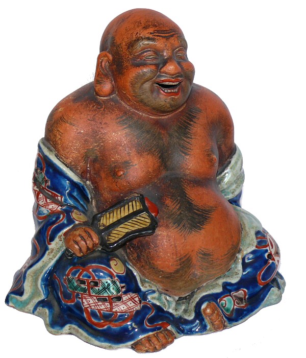 Смеющийся Хотэй, один из Семи Богов Счастья, японская фарфоровая статуэтка эпохи Эдо