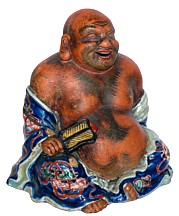 антикварная японская статуэтка Смеющийся Хотей, эпоха Эдо 