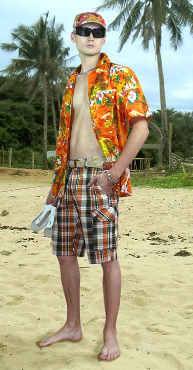 мужская пляжная рубашка гавайского стиля