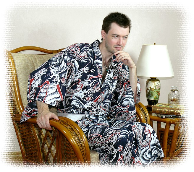 мужской халат кимоно, Япония