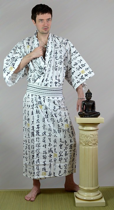 мужской халат кимоно из хлопка, сделано в Японии