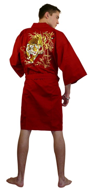 мужской халат-кимоно с вышивкой, Япония 