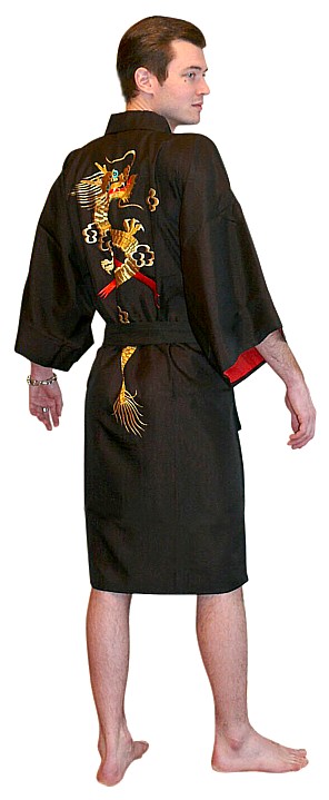 кимоно мужское с вышивкой, сделано в Японии