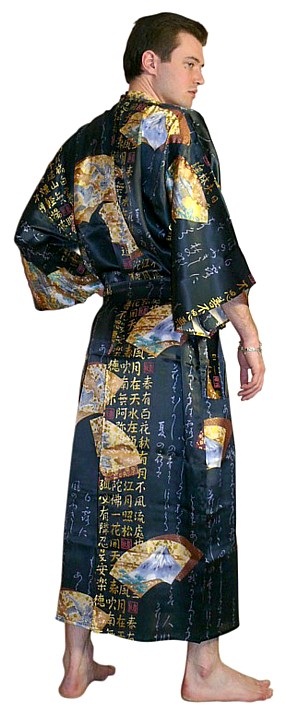 мужское шелковое кимоно, сделано в Японии