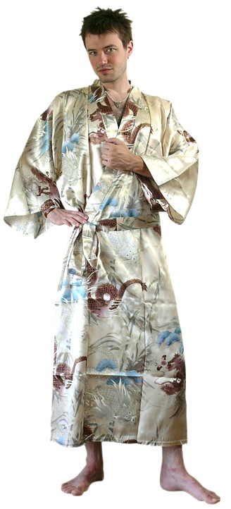 шелковое мужское кимоно, Япония