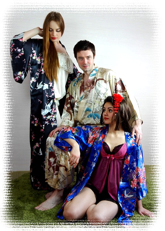 шелковый халат- кимоно - эксклюзивная одежда для дома из Японии