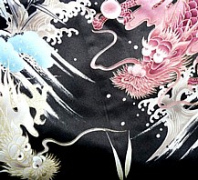 рисунок ткани мужского шелкового халата-кимоно