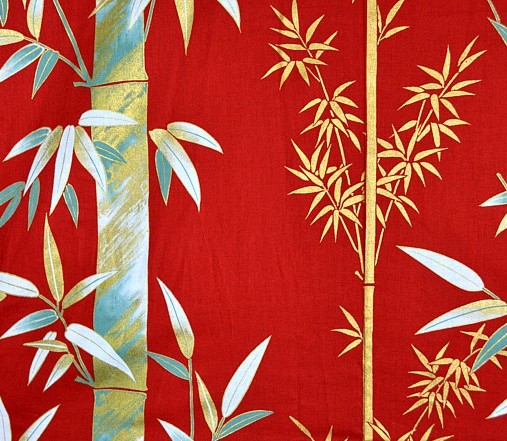 рисунок ткани японского кимоно ЗОЛОТОЙ БАМБУК