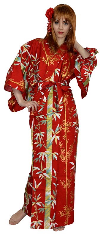 японское кимоно юката ЗОЛОТОЙ БАМБУК
