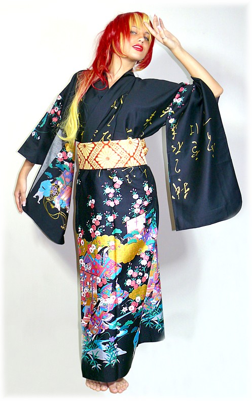 японское кимоно СТИХИ НА ВОДЕ в интярнет-магазине Japan Direct