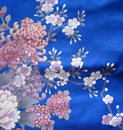 деталь рисунка ткани японского женского кимоно