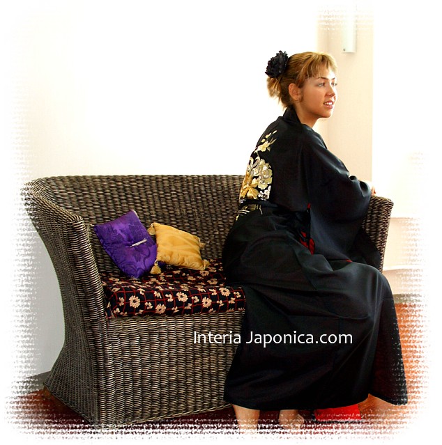 японское кимоно с вышивкой и подкладкой, сделано в Японии