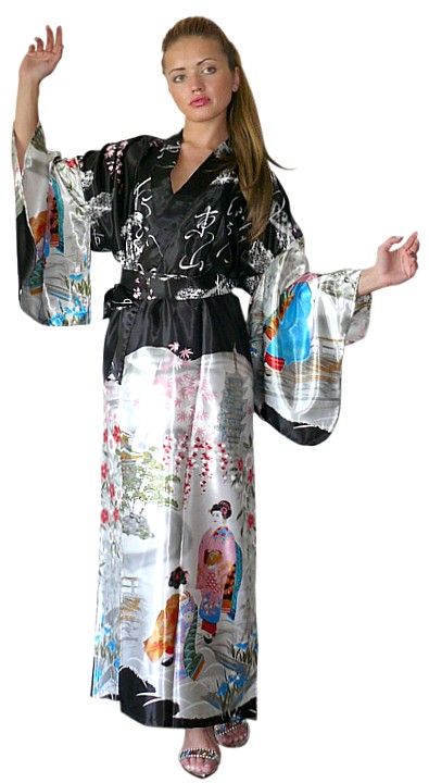женский халат кимоно, сделано в Японии