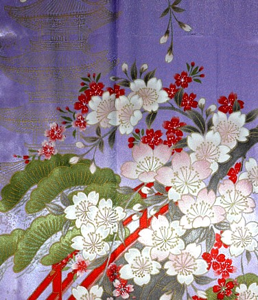 рисунок ткани японского кимоно