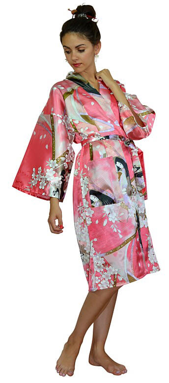 японское кимоно мини Принцесса и Сакура из иск. шелка