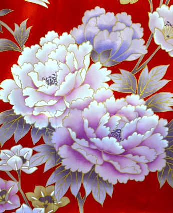 рисунок ткани шелкового японского кимоно КАОРИ