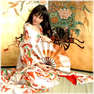 японские винтажные кимоно. стиль ретро.