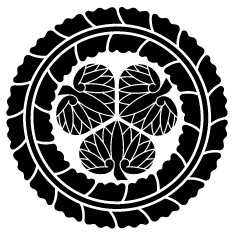 самурайский фамильный герб с изображением растения аой