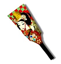 хагойта, японскаяа традиционная ракетка для игры в воланы с росписью и аппликацией, 1900-е гг.