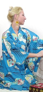 японское шелковое летнее кимоно, винтаж