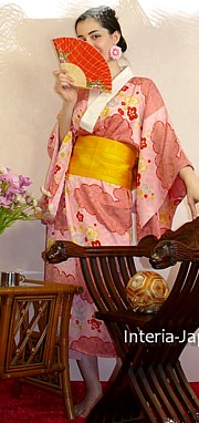 шелковое кимоно, 1940-е гг.