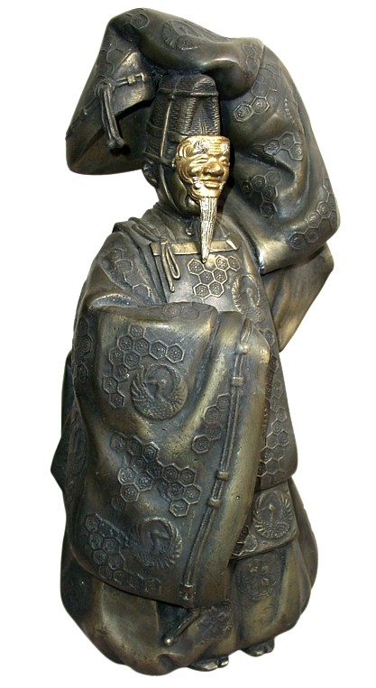 бронзовая статуэтка Актер театра Но, 1920-е гг., Япония