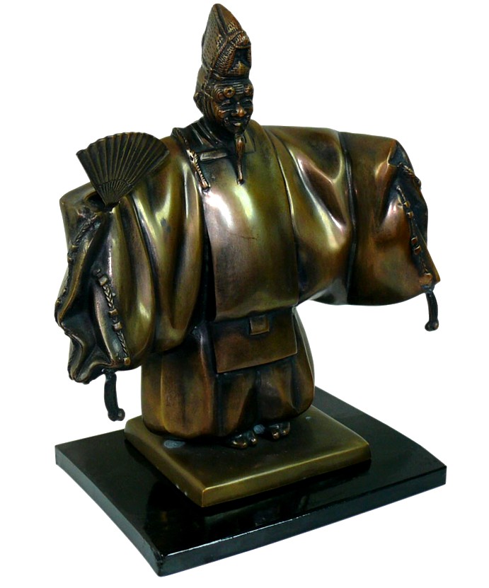 японская антикварная бронза: фигура актера театра НО, 1930-е гг.