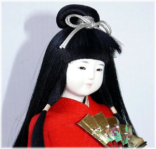 танцовщица с веером в руках, старинная японская кукла, 1930-е гг
