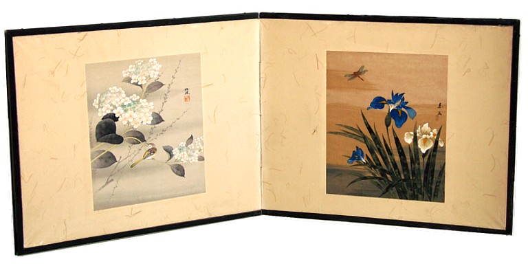 японская старинная ширма с авторским рисунком, 1920-е гг.