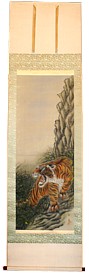 японская картина-свиток Тигр на скале, 1930-е гг.