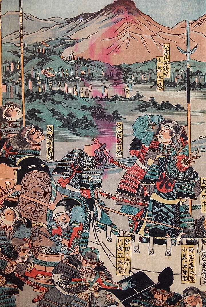 японская гравюра укиё-э, 1870-е гг. деталь