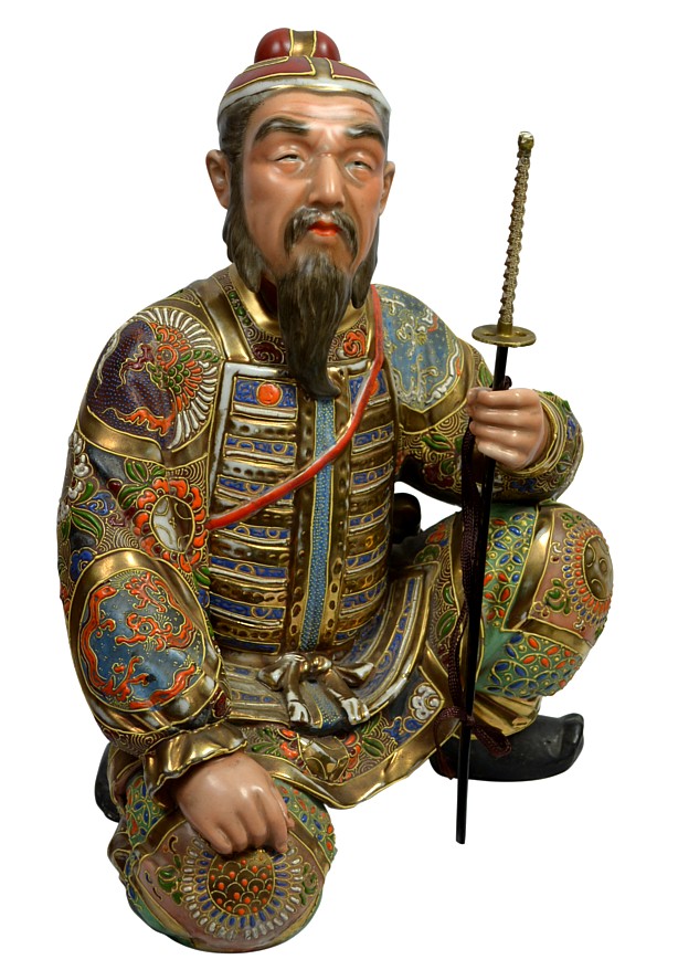 самурай, японская антикварная фарфоровая статуэтка, 850-е гг.