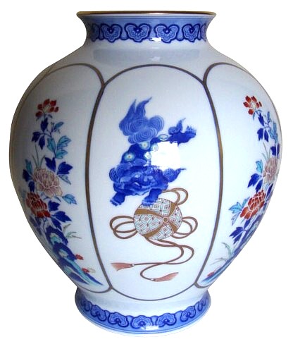 японская фарфоровая ваза с росписью