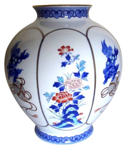 японская фарфоровая ваза с росписью. Интернет-магазин Japan Direct
