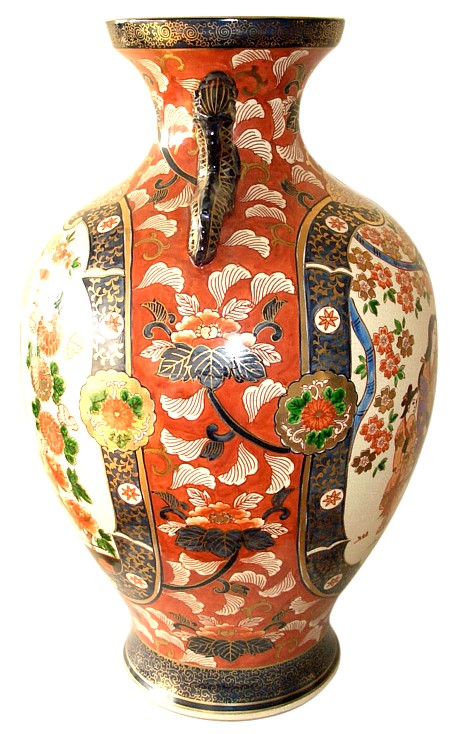японская антикварная напольная фарфоровая ваза Имари, 1850-е гг.